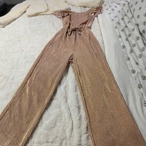 Little girls rose gold romper